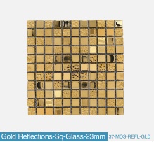 Gold Reflections-Sq-Glass-23mm 37-MOS-REFL-GLD